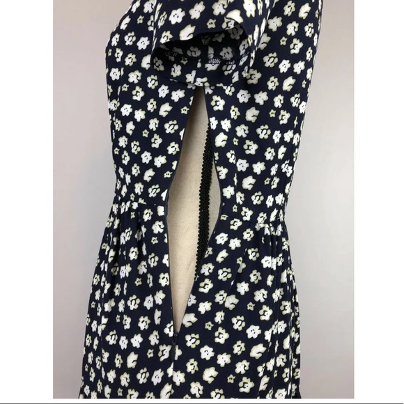 J. Crew Tiered Dress Blurred Floral Navy size 0 - Picture 8 of 8